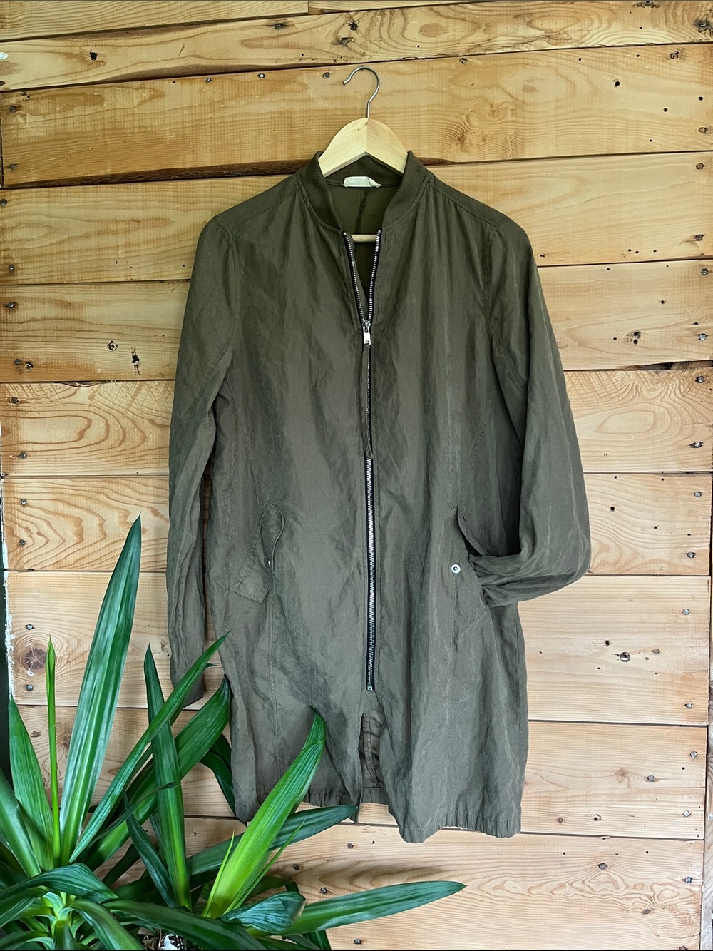 Sophie Rue Olive Green Utility Zip Jacket